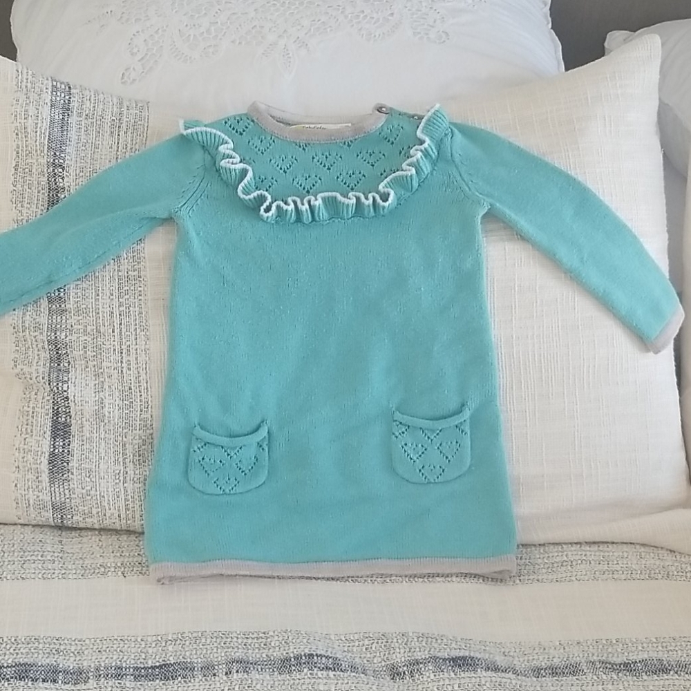 Baby boden sweater dress with heart detail 12-18